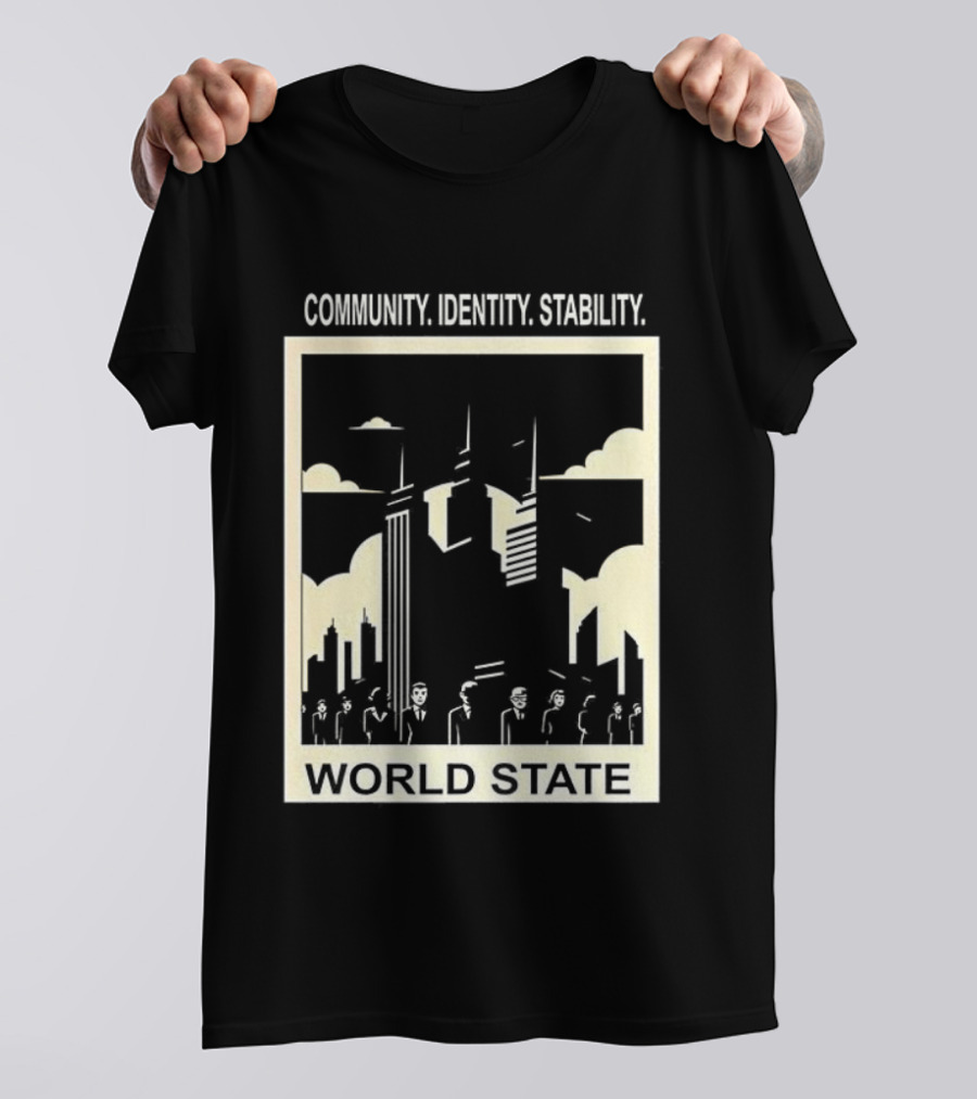 Community Identity Stability World State Utopian Cityscape T-Shirt