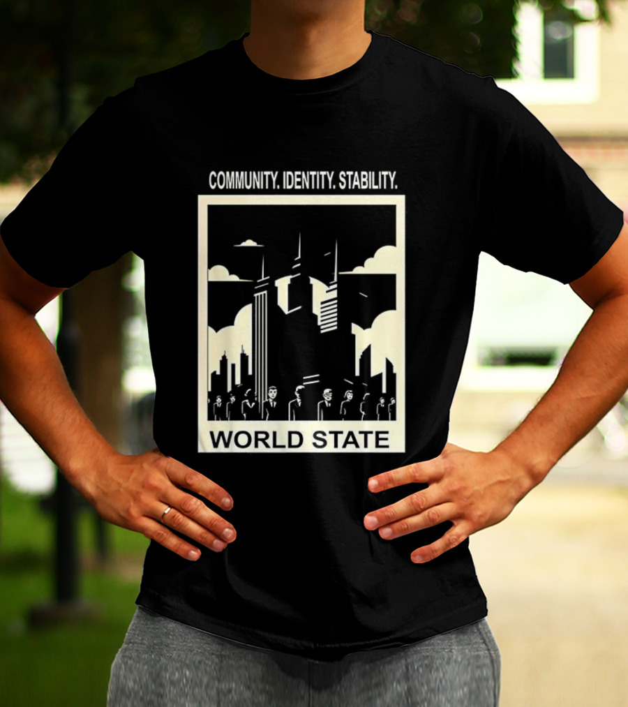 Community Identity Stability World State Utopian Cityscape T-Shirt