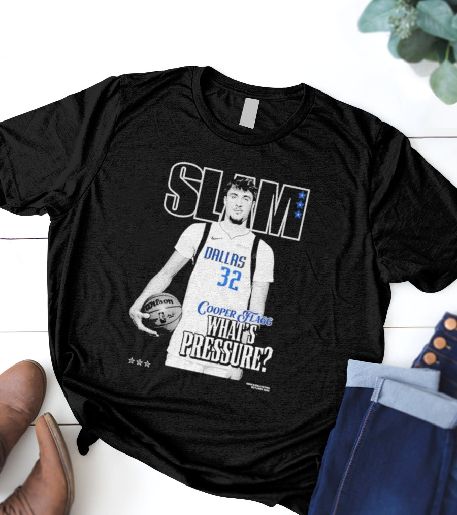 SLAM Cooper Flagg Dallas 32 What's Pressure? T-Shirt