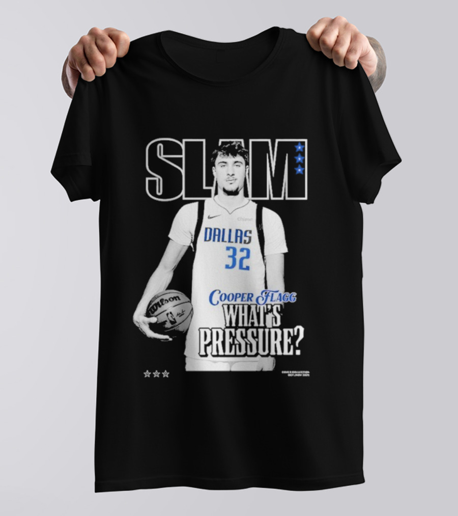SLAM Cooper Flagg Dallas 32 What's Pressure? T-Shirt