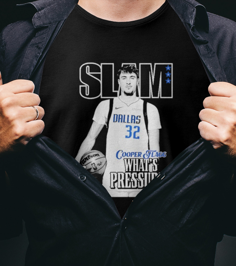 SLAM Cooper Flagg Dallas 32 What's Pressure? T-Shirt