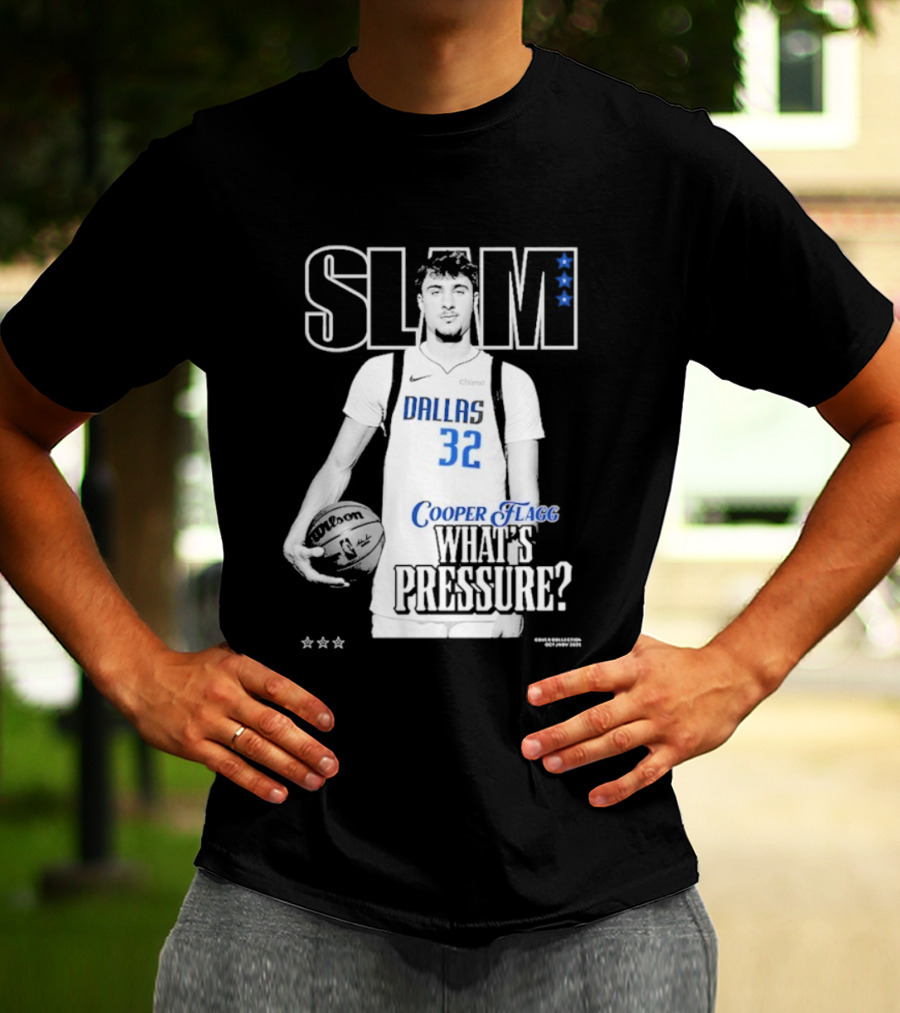 SLAM Cooper Flagg Dallas 32 What's Pressure? T-Shirt