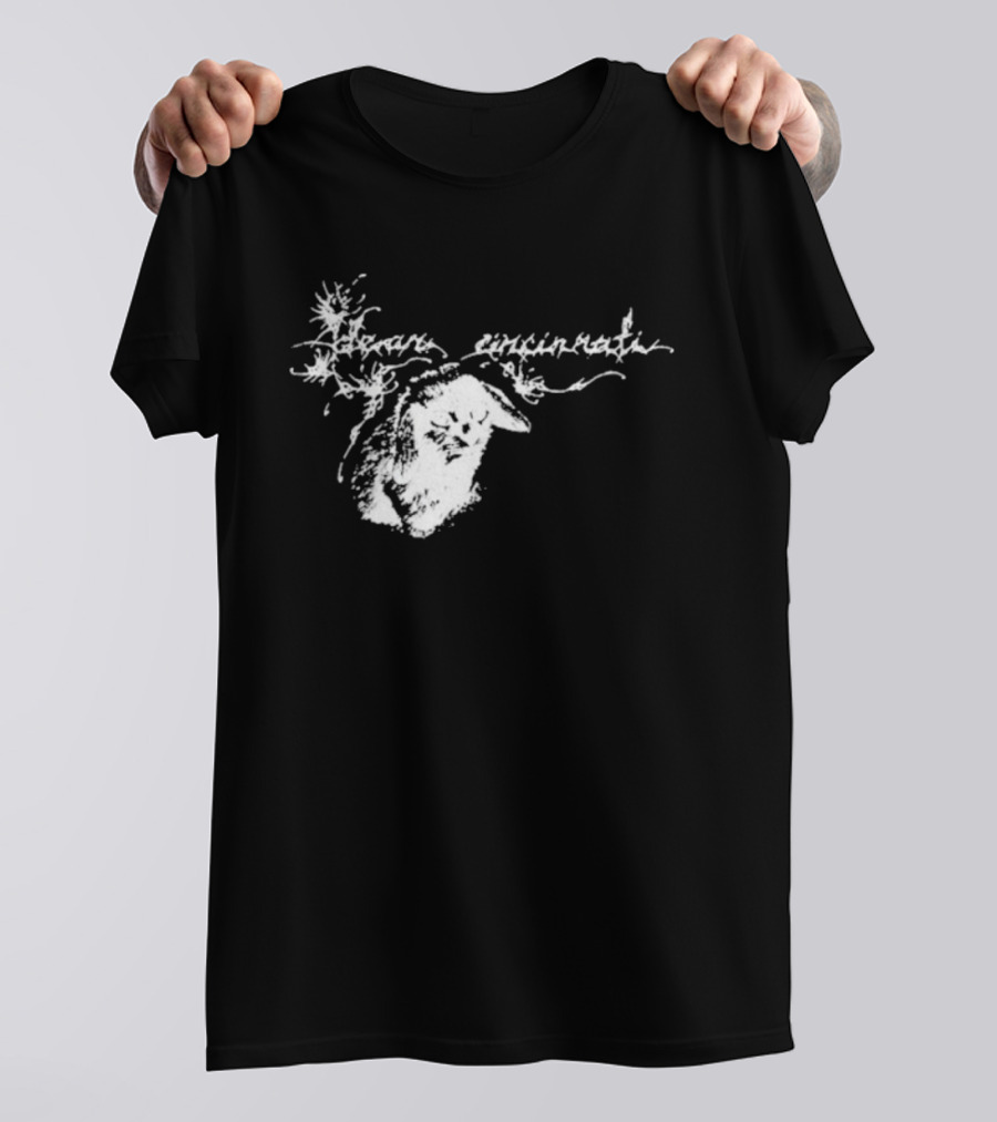 Dear Cincinnati Evil Cabbit Illustration Text Design T-Shirt