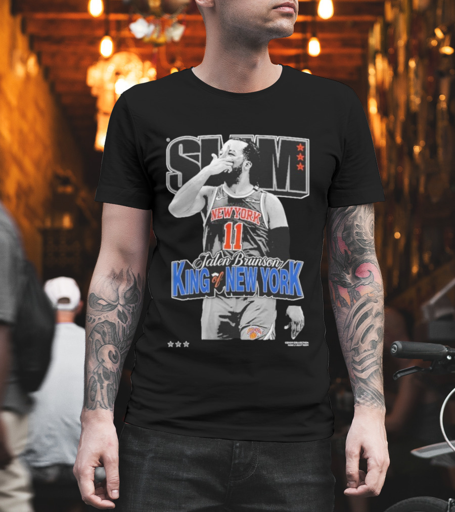 Jalen Brunson King Of New York Knicks Slam 11 Jersey T-Shirt