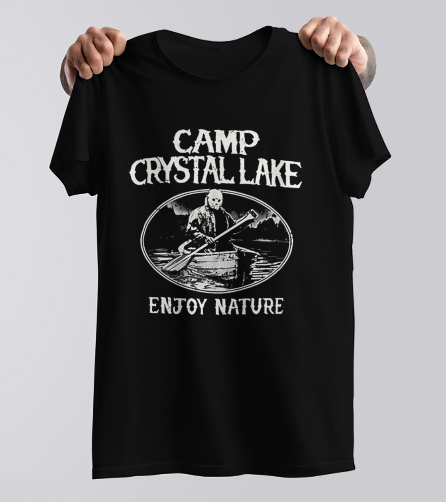 Camp Crystal Lake Jason Voorhees Enjoy Nature Retro T-Shirt