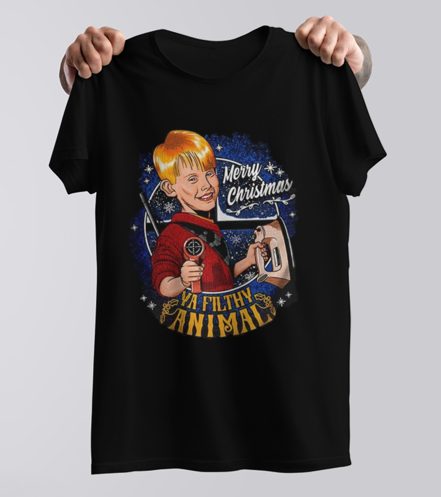 Merry Christmas Ya Filthy Animal Kevin Cartoon T-Shirt