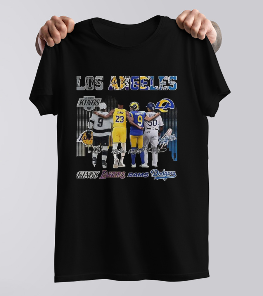 Los Angeles Kings Lakers Rams Dodgers All-Star Dream Team Signature T-Shirt