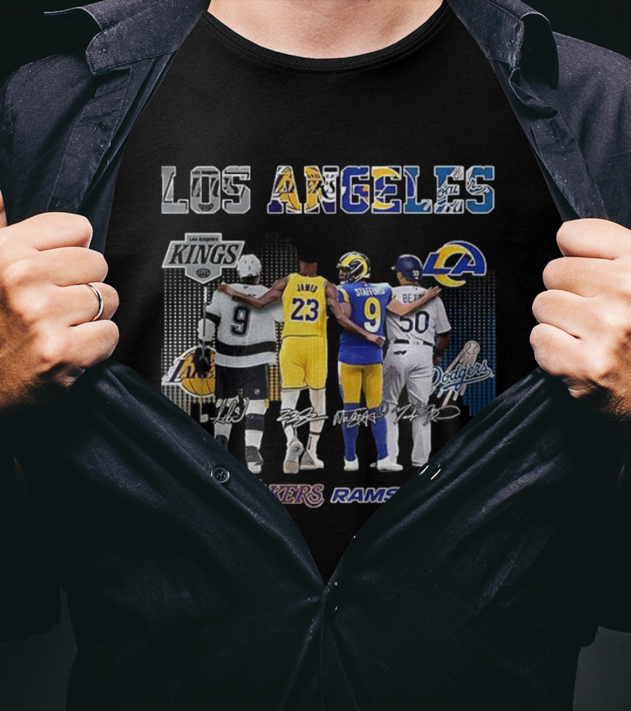 Los Angeles Kings Lakers Rams Dodgers All-Star Dream Team Signature T-Shirt