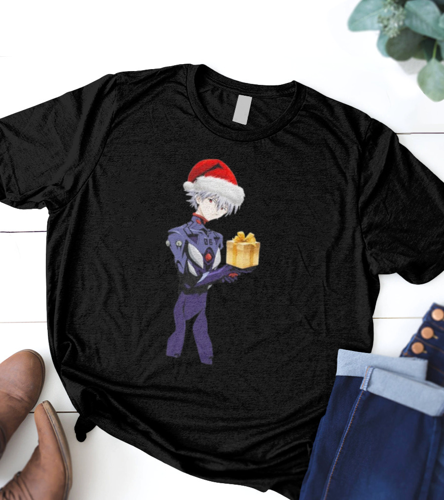 Nagisa Kaworu Shin Seiki Evangelion Christmas Present Santa Hat T-Shirt