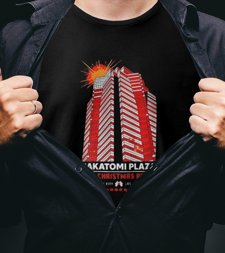 Nakatomi Plaza 1988 Christmas Party Die Hard Century City Los Angeles Explosion Scene T-Shirt