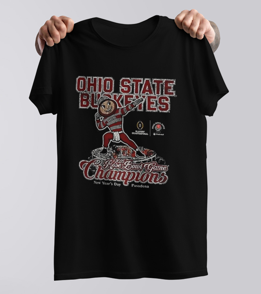 Ohio State Buckeyes 2025 Rose Bowl Game Champions New Year's Day Pasadena T-Shirt