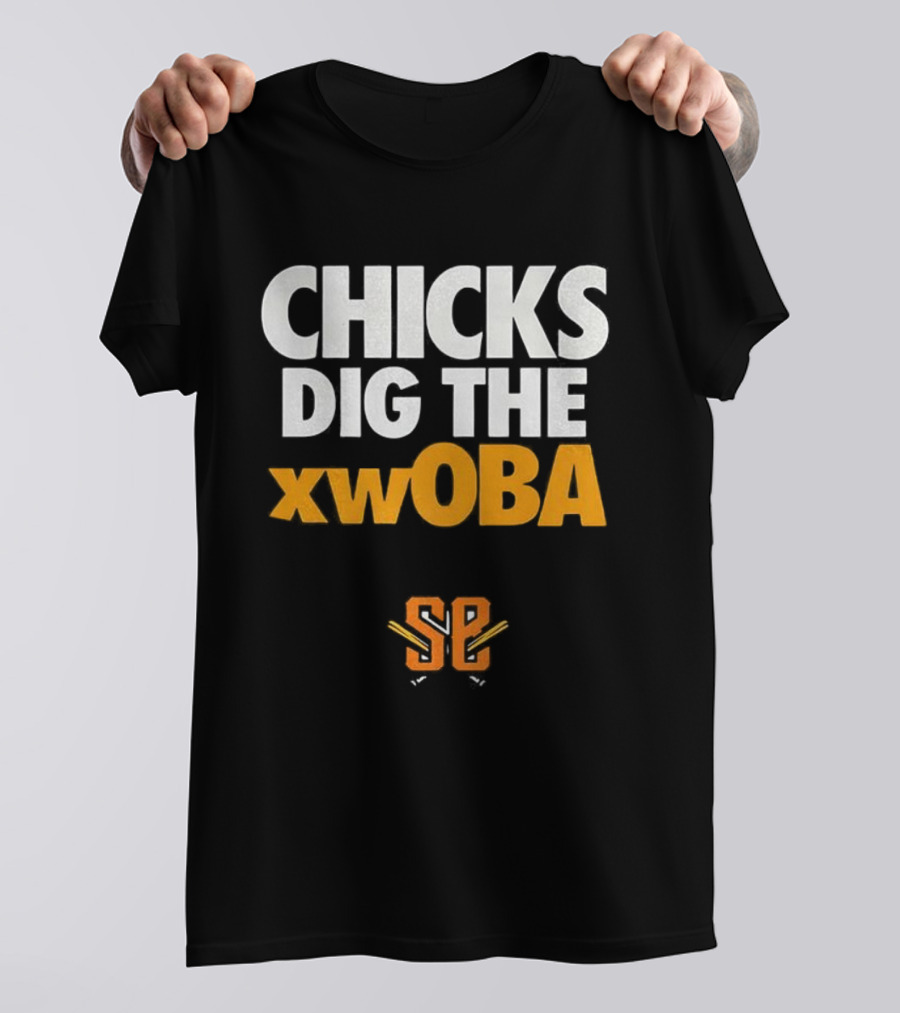 Schaumburg Boomers XwOBA Baseball SP Chicks Dig The XwOBA T-Shirt