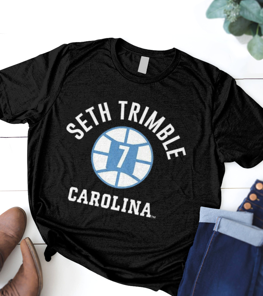 Seth Trimble Carolina Number 7 Basketball T-Shirt