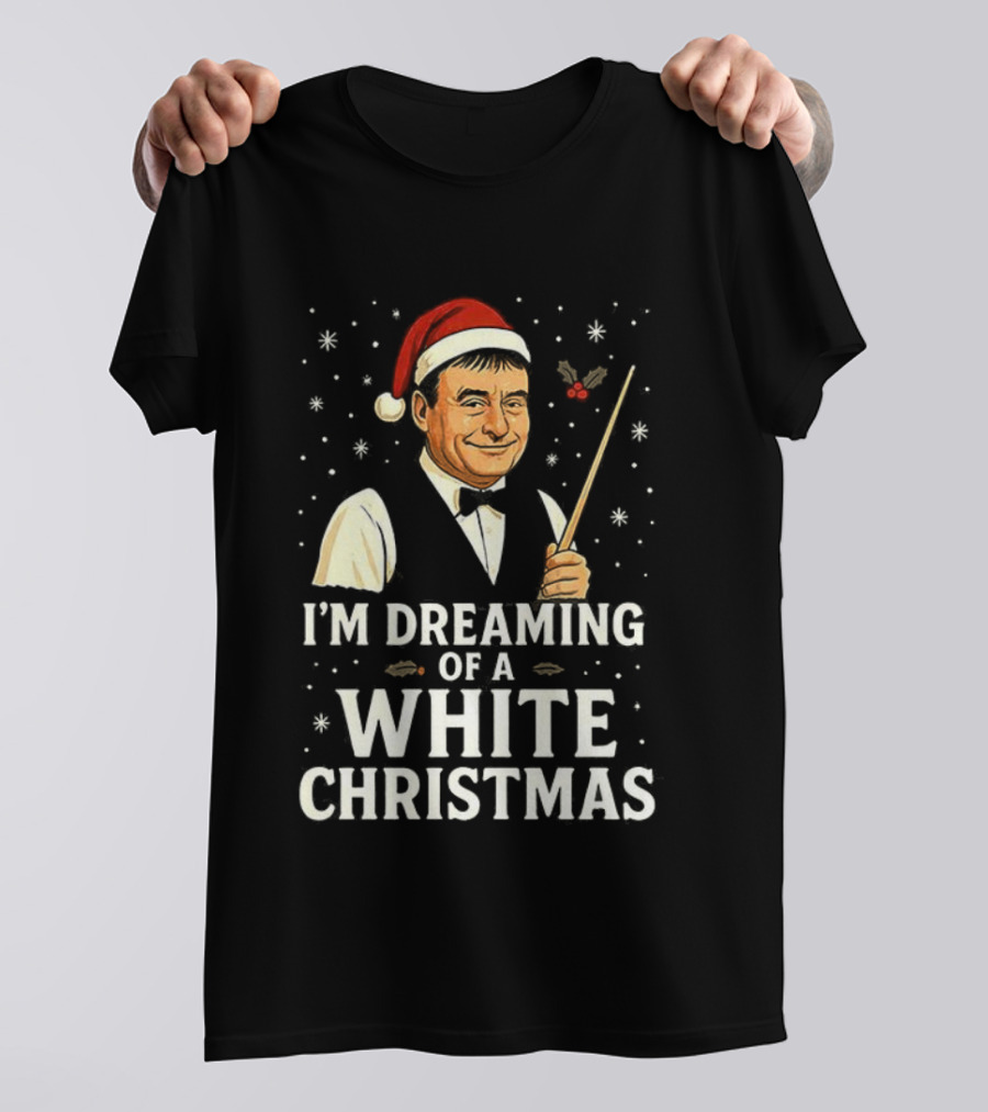 Santa Hat Snooker Player I'm Dreaming Of A White Christmas T-Shirt