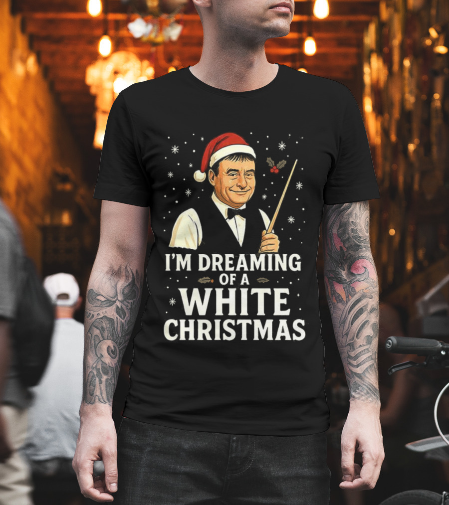 Santa Hat Snooker Player I'm Dreaming Of A White Christmas T-Shirt