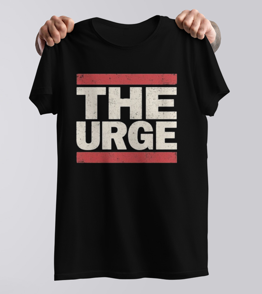 THE URGE Block Text Red Bars Vintage Style T-Shirt