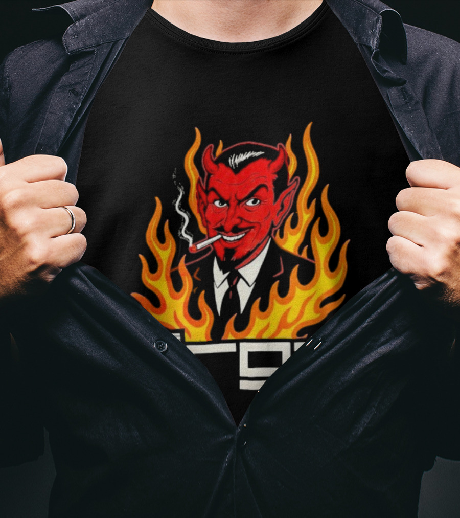 The Urge Devil With Flames Smoking Cigar T-Shirt