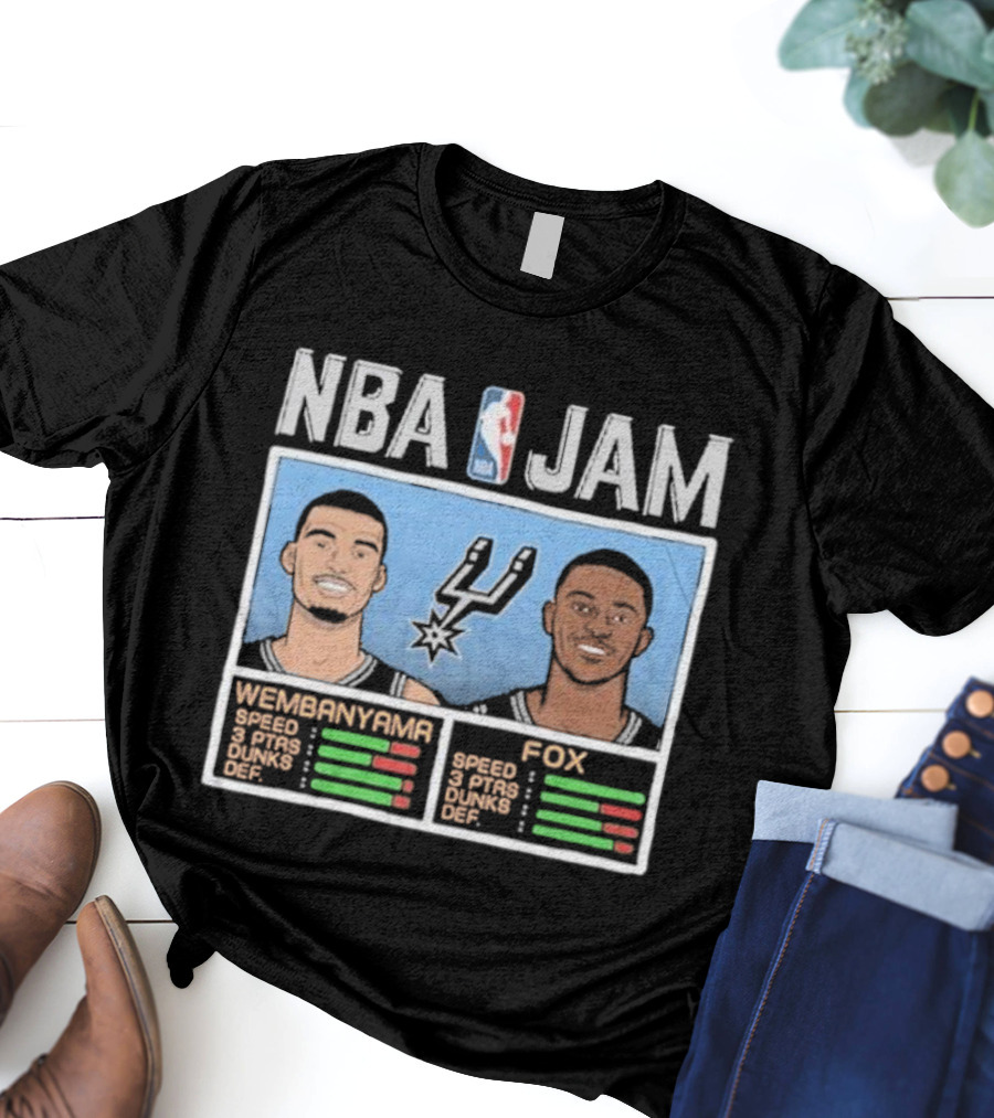 NBA Jam Victor Wembanyama De’Aaron Fox San Antonio Spurs T-Shirt