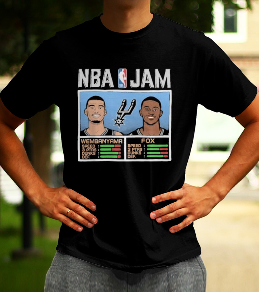 NBA Jam Victor Wembanyama De’Aaron Fox San Antonio Spurs T-Shirt