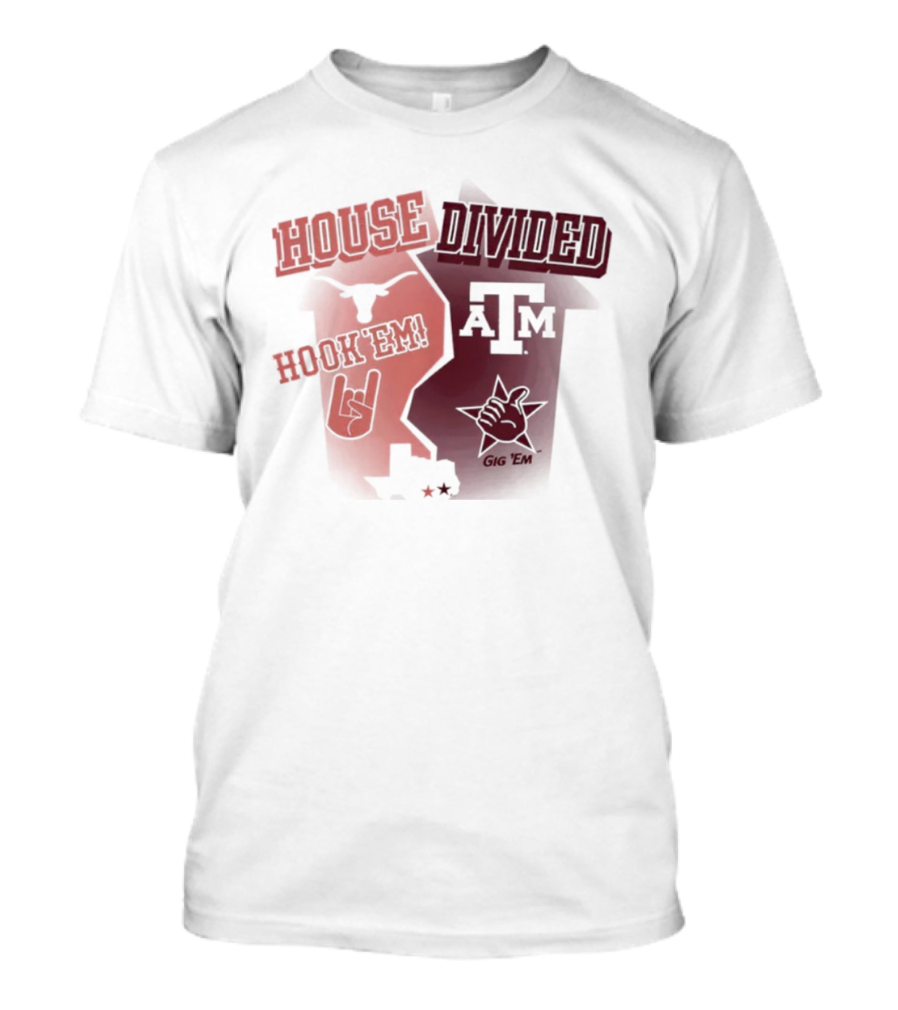 House Divided Texas Longhorns Horns Up Vs Texas A&M T-Shirt