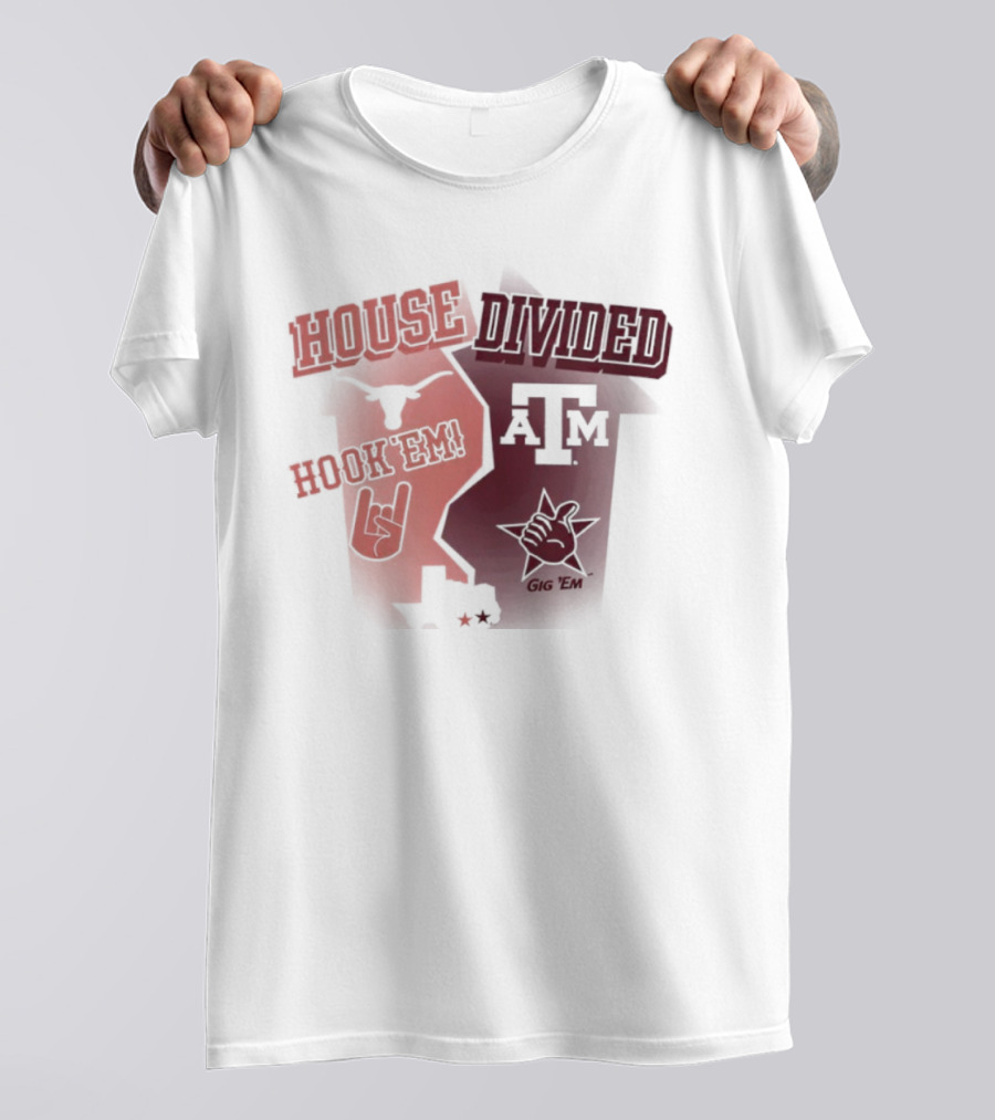 House Divided Texas Longhorns Horns Up Vs Texas A&M T-Shirt