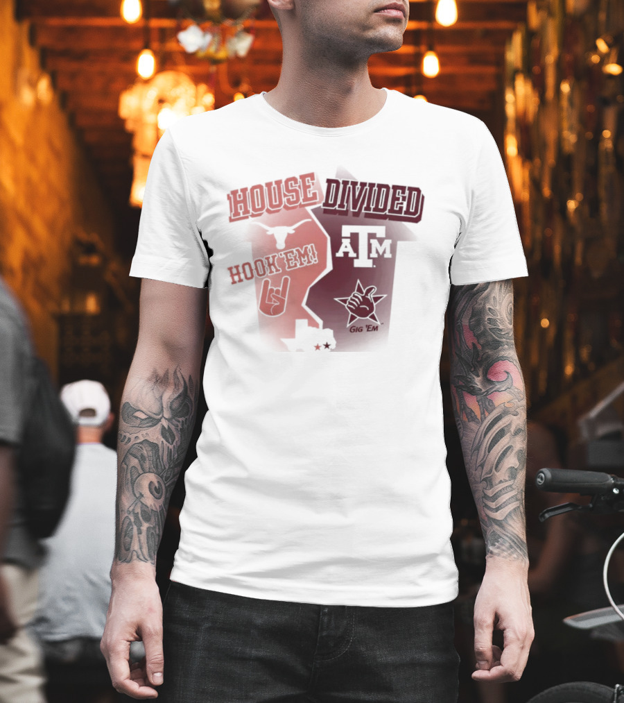 House Divided Texas Longhorns Horns Up Vs Texas A&M T-Shirt