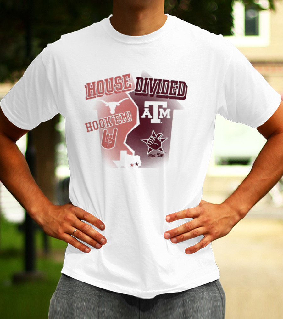 House Divided Texas Longhorns Horns Up Vs Texas A&M T-Shirt