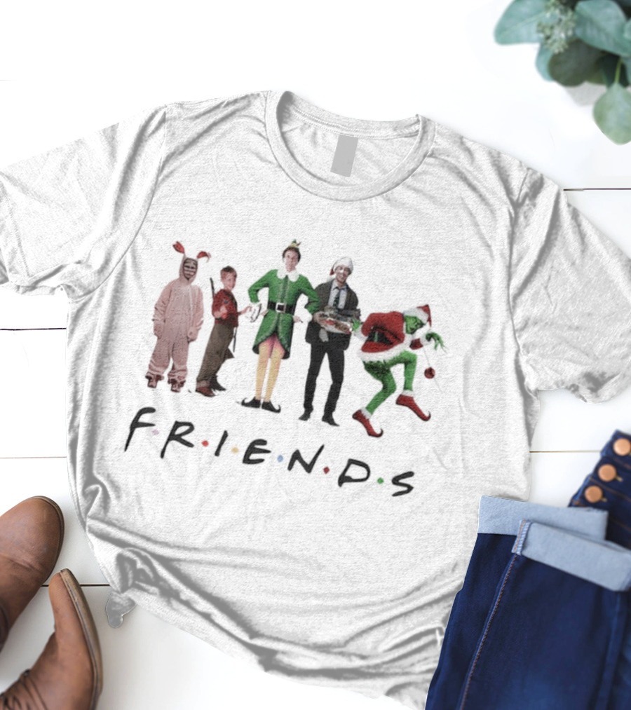 Christmas Movies Friends Characters Griswold Grinch Ralphie Elf Kevin T-Shirt