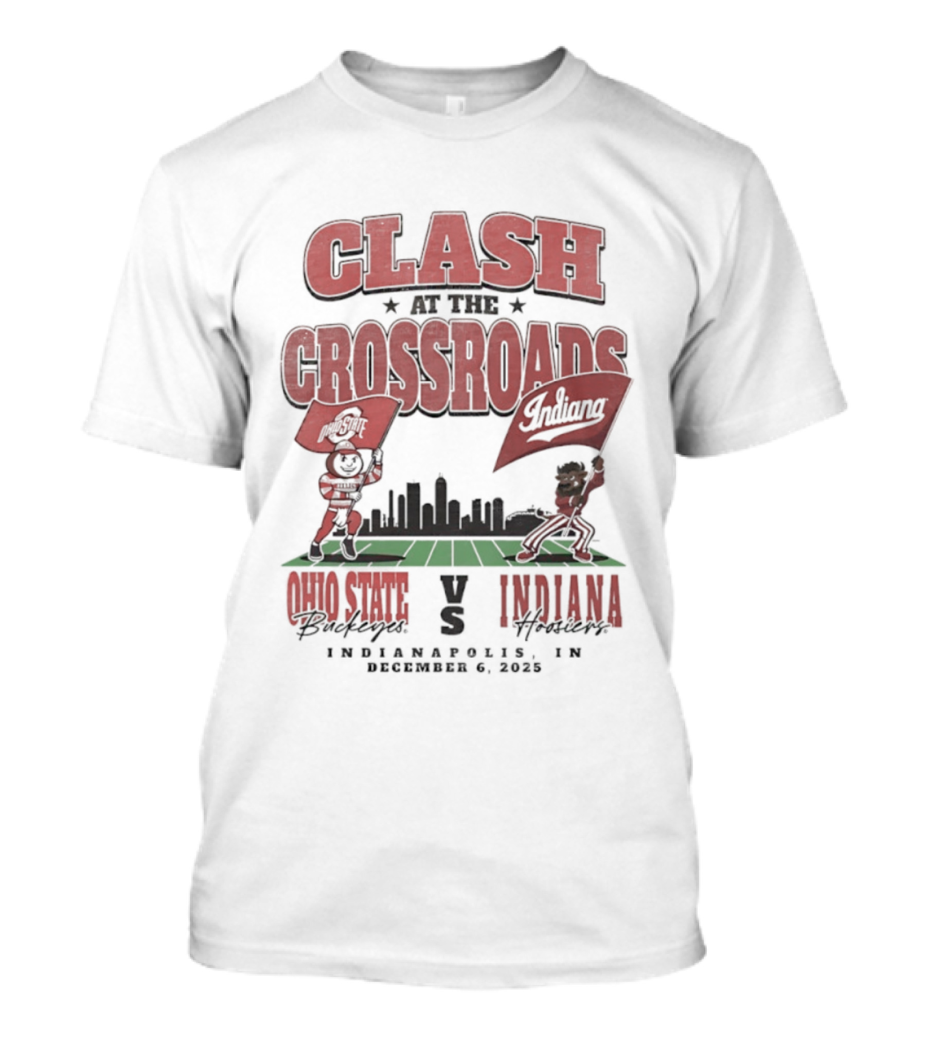 Clash At The Crossroads Ohio State Buckeyes Vs Indiana Hoosiers Indianapolis 2025 T-Shirt
