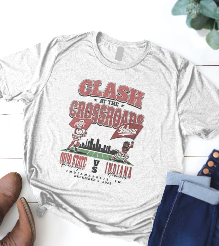 Clash At The Crossroads Ohio State Buckeyes Vs Indiana Hoosiers Indianapolis 2025 T-Shirt