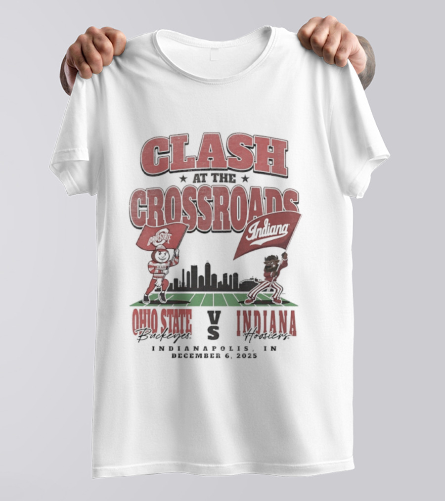 Clash At The Crossroads Ohio State Buckeyes Vs Indiana Hoosiers Indianapolis 2025 T-Shirt