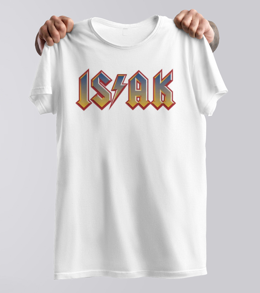 ISAK Lightning Bolt Style Retro Bold Text T-Shirt