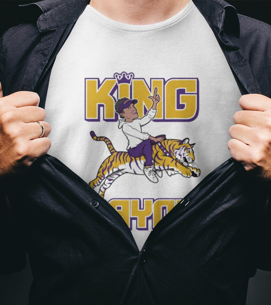 King Of The Bayou Tiger Riding Victory T-Shirt