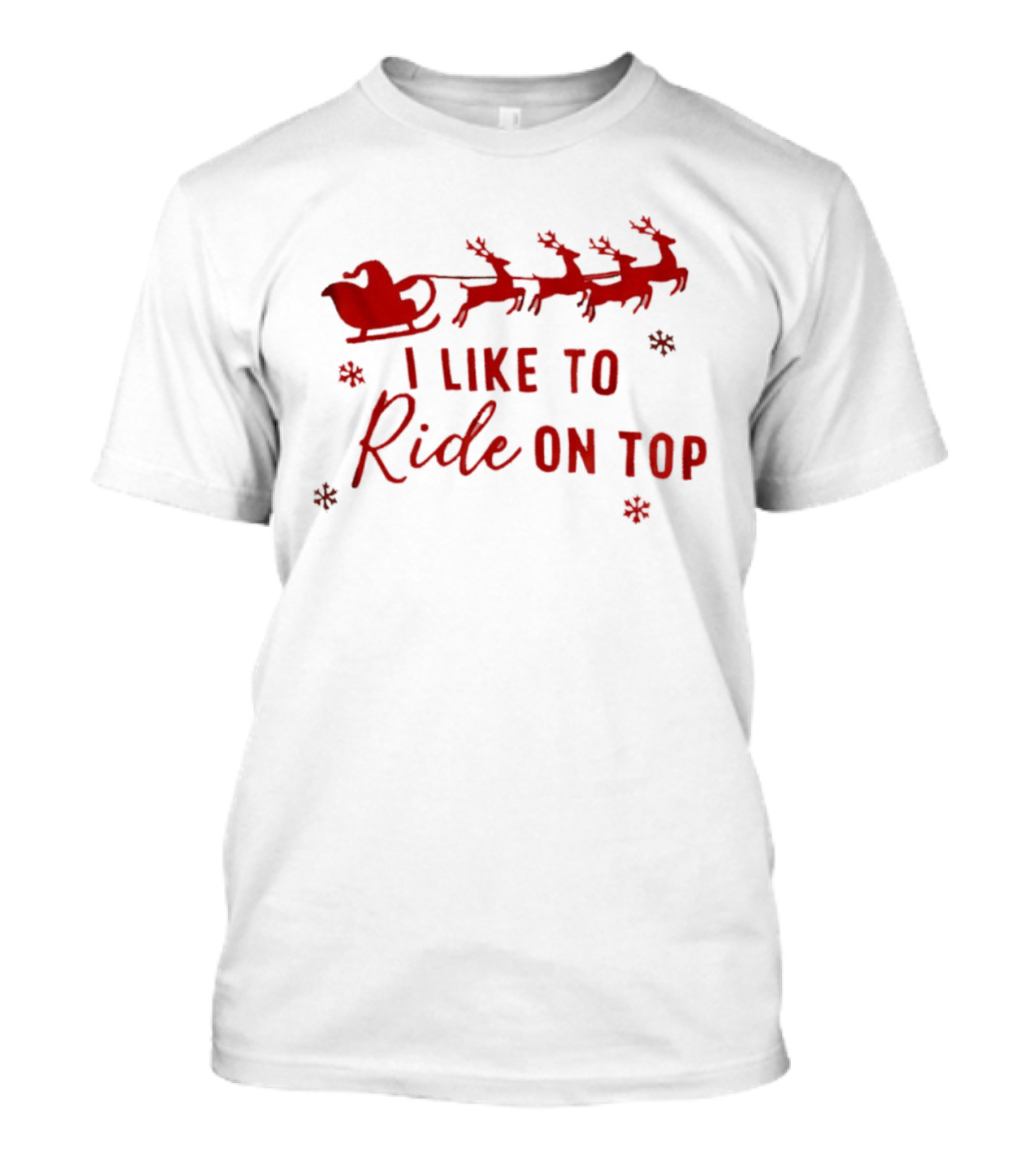 Sleigh Reindeer Humor I Like To Ride On Top Christmas T-Shirt