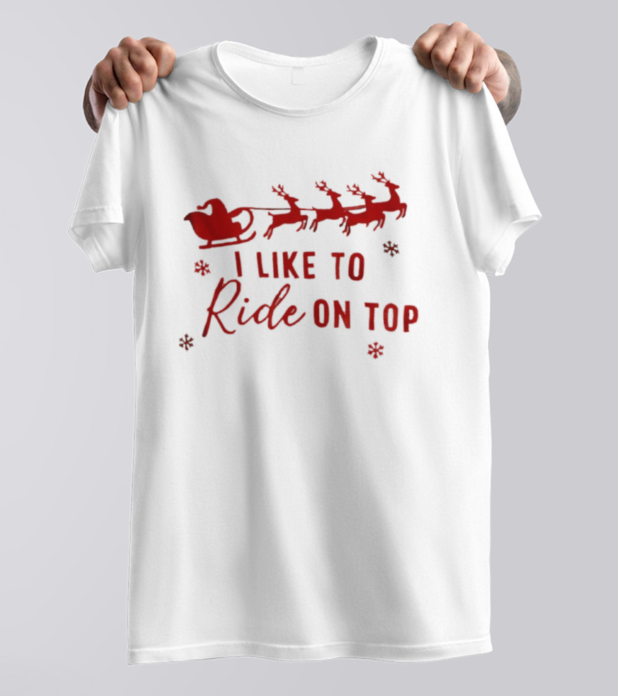 Sleigh Reindeer Humor I Like To Ride On Top Christmas T-Shirt