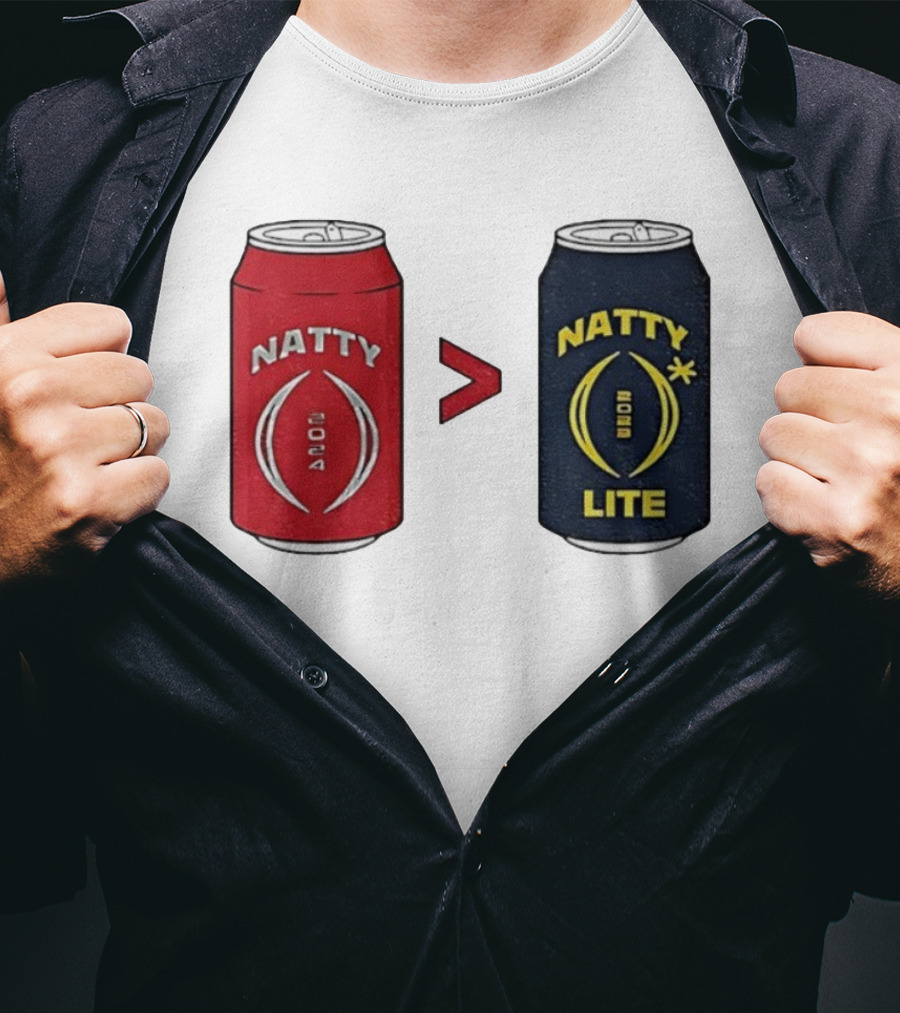 Ohio Stout Natty 2024 Greater Than Natty Lite Michigan Wolverines Championship Showdown T-Shirt