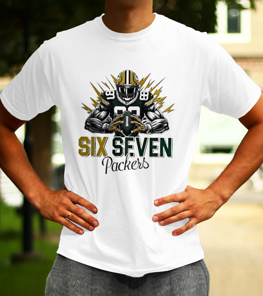 Six Seven Packers Football Player Energy Burst T-Shirt