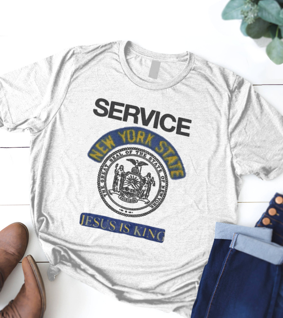 Service New York State Seal Jesus Is King T-Shirt