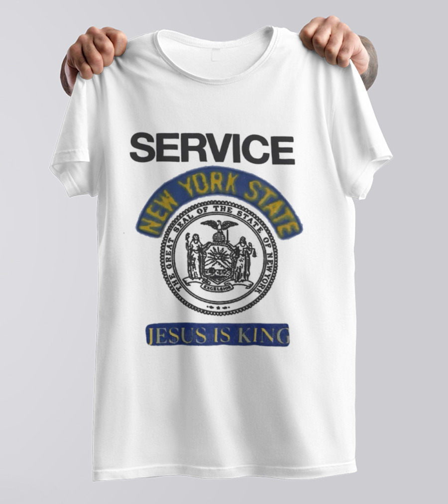 Service New York State Seal Jesus Is King T-Shirt