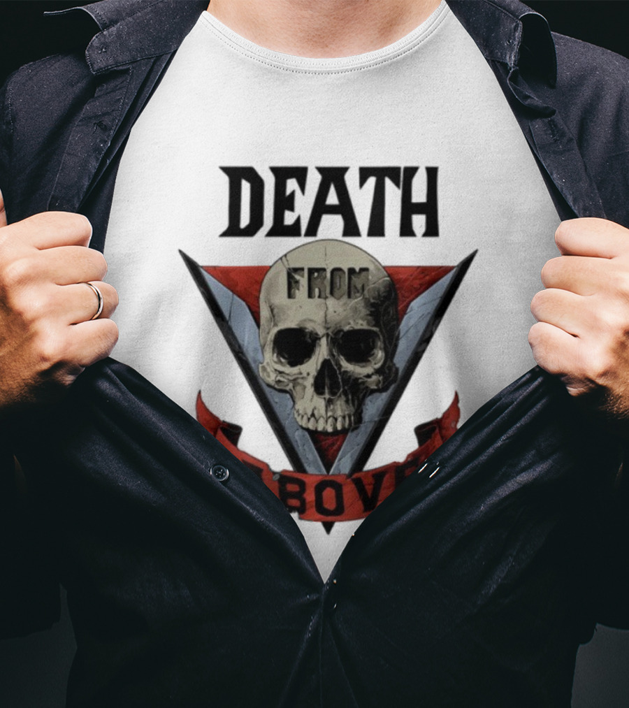 Skull Death From Above V Emblem Red Banner T-Shirt