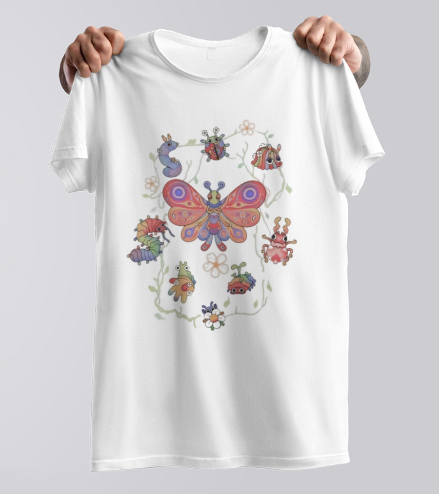 Welcome Home The Bugologists Board Colorful Butterfly Beetles Caterpillars T-Shirt