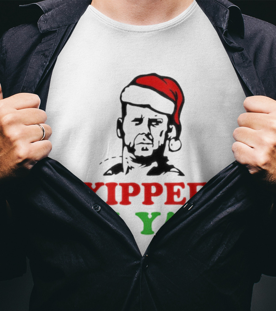 Yippee Ki Yay Die Hard Christmas Bruce Willis Santa Hat T-Shirt