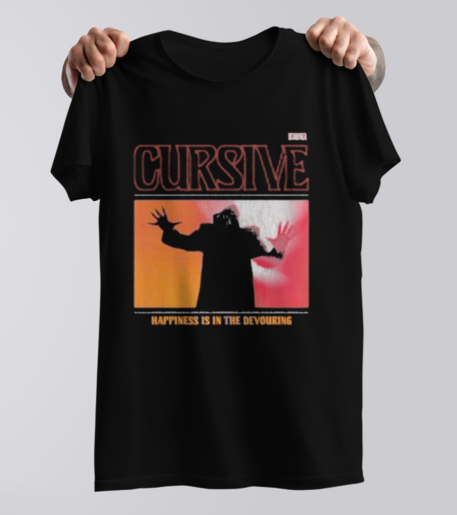 Cursive Happiness Is In The Devouring Silhouette And Vibrant Gradient T-Shirt