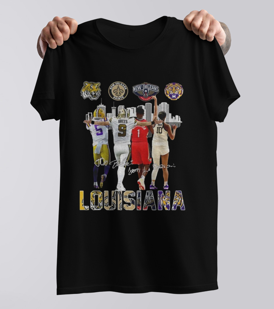 LSU Tigers Saints Pelicans Missouri Tigers Louisiana Legends T-Shirt