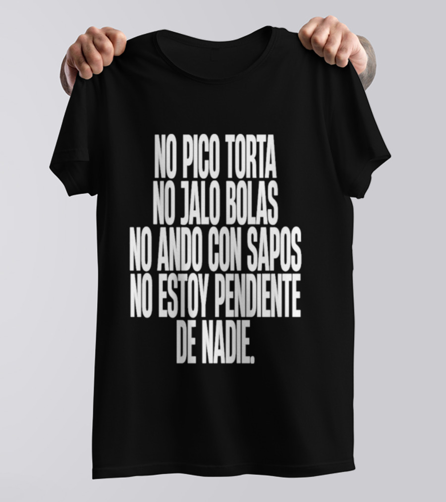 No Pico Torta No Jalo Bolas No Ando Con Sapos No Estoy Pendiente De Nadie T-Shirt