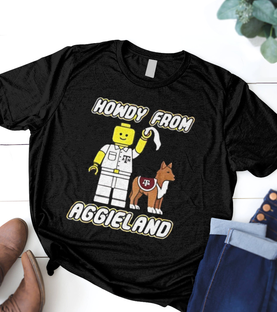 Howdy From Aggieland Texas A&M University Alamo Aggies Lego T-Shirt