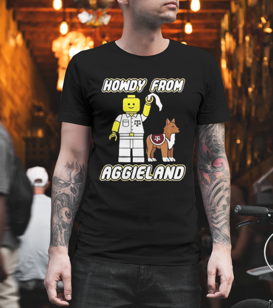 Howdy From Aggieland Texas A&M University Alamo Aggies Lego T-Shirt
