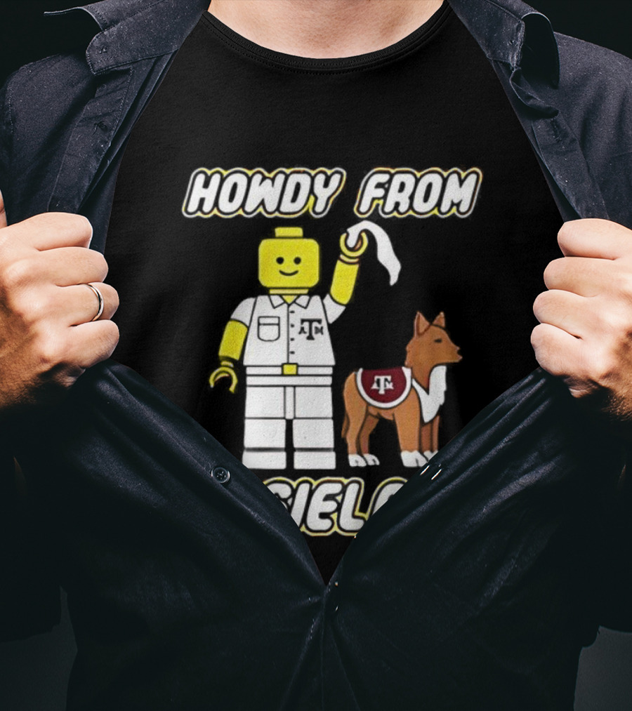 Howdy From Aggieland Texas A&M University Alamo Aggies Lego T-Shirt