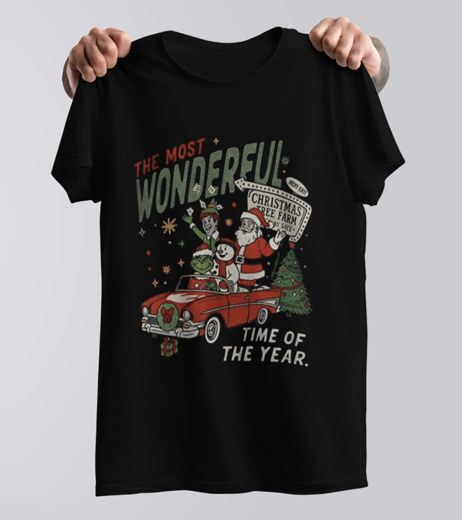 The Most Wonderful Time Of The Year Santa Reindeer Elf Grinch Merry Christmas T-Shirt