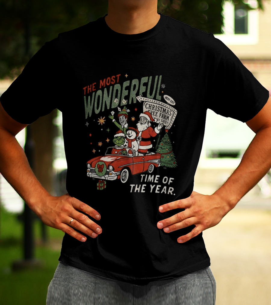 The Most Wonderful Time Of The Year Santa Reindeer Elf Grinch Merry Christmas T-Shirt